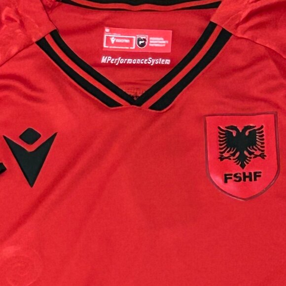 ALBANIA National Team Blue JERSEY Sz Men's M,L,XL or 2XL NWT by Macron - Picture 5 of 7